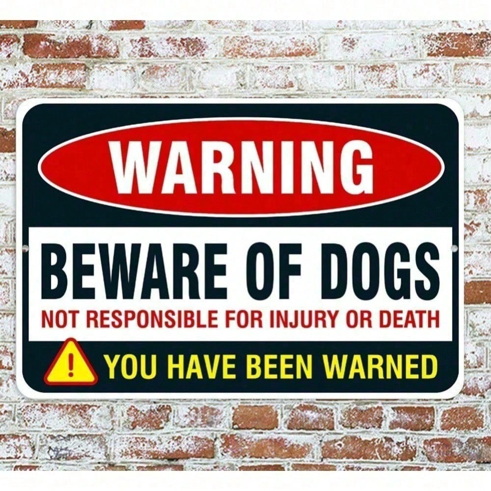 CIFbuy Beware of Dog Metal Warning Sign Indoor Outdoor Security Halloween Home DecorTikTok, temu pick-up service