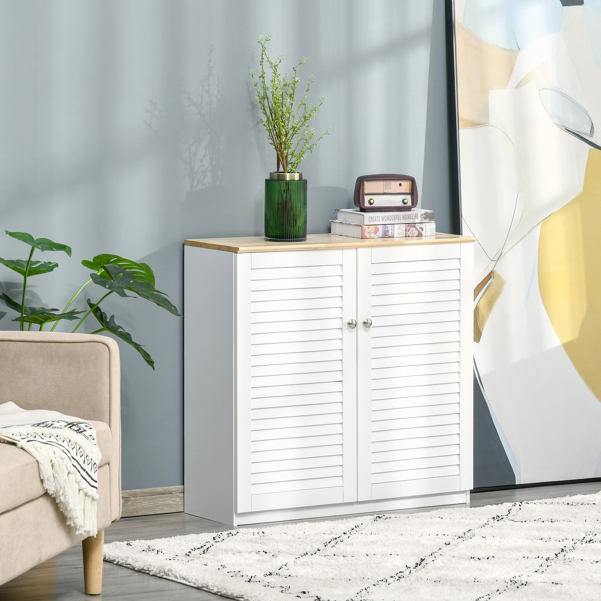 Kitchen Storage Cabinet with Shelf - Freestanding Pantry Cabinet for Dining Room & Kitchen