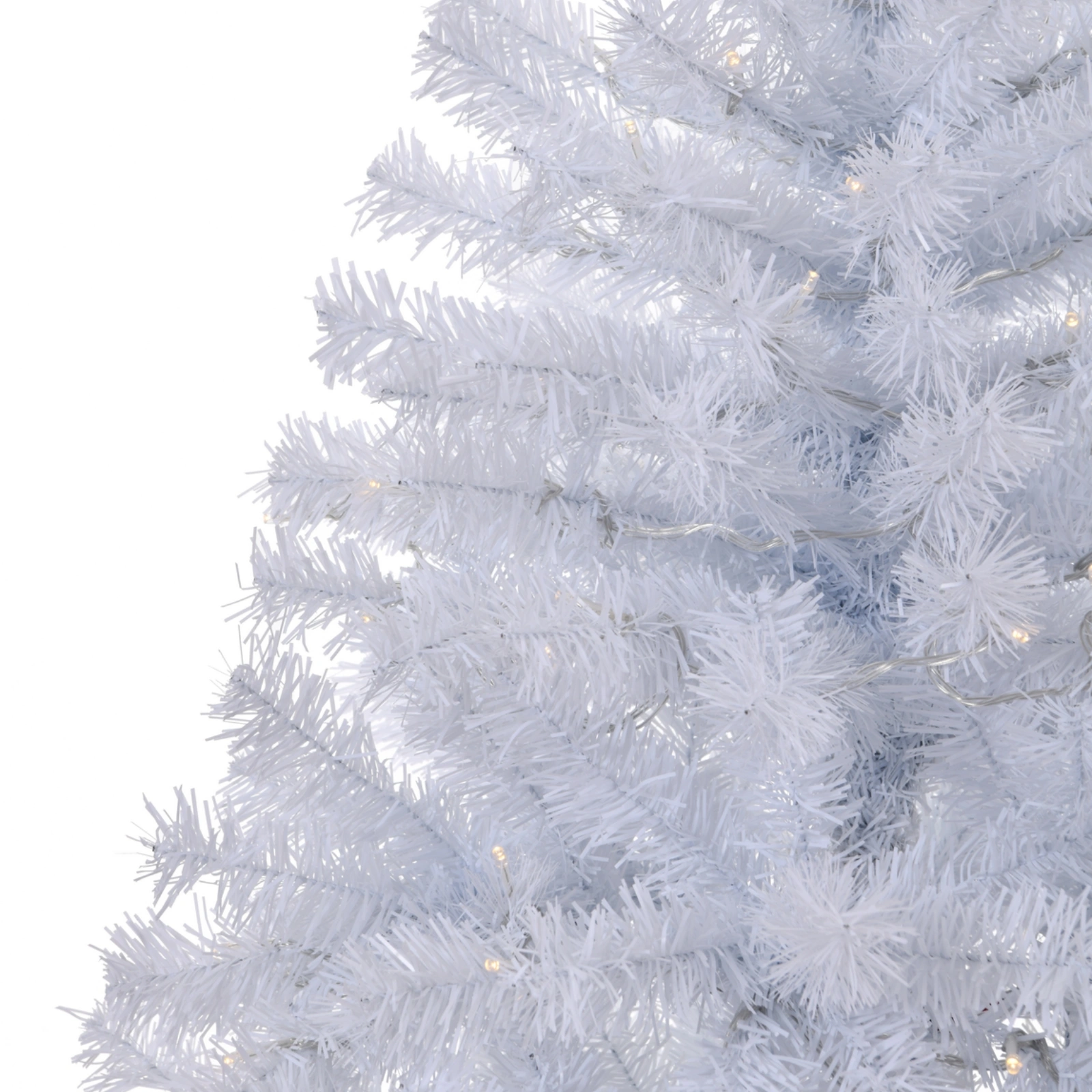 4 FT Artificial Christmas Tree Pre Lit, Hinged Xmas Pine Tree with 346 Branch Tips, 140 Lights Remote Control, White for Holiday Home Office Party view 3