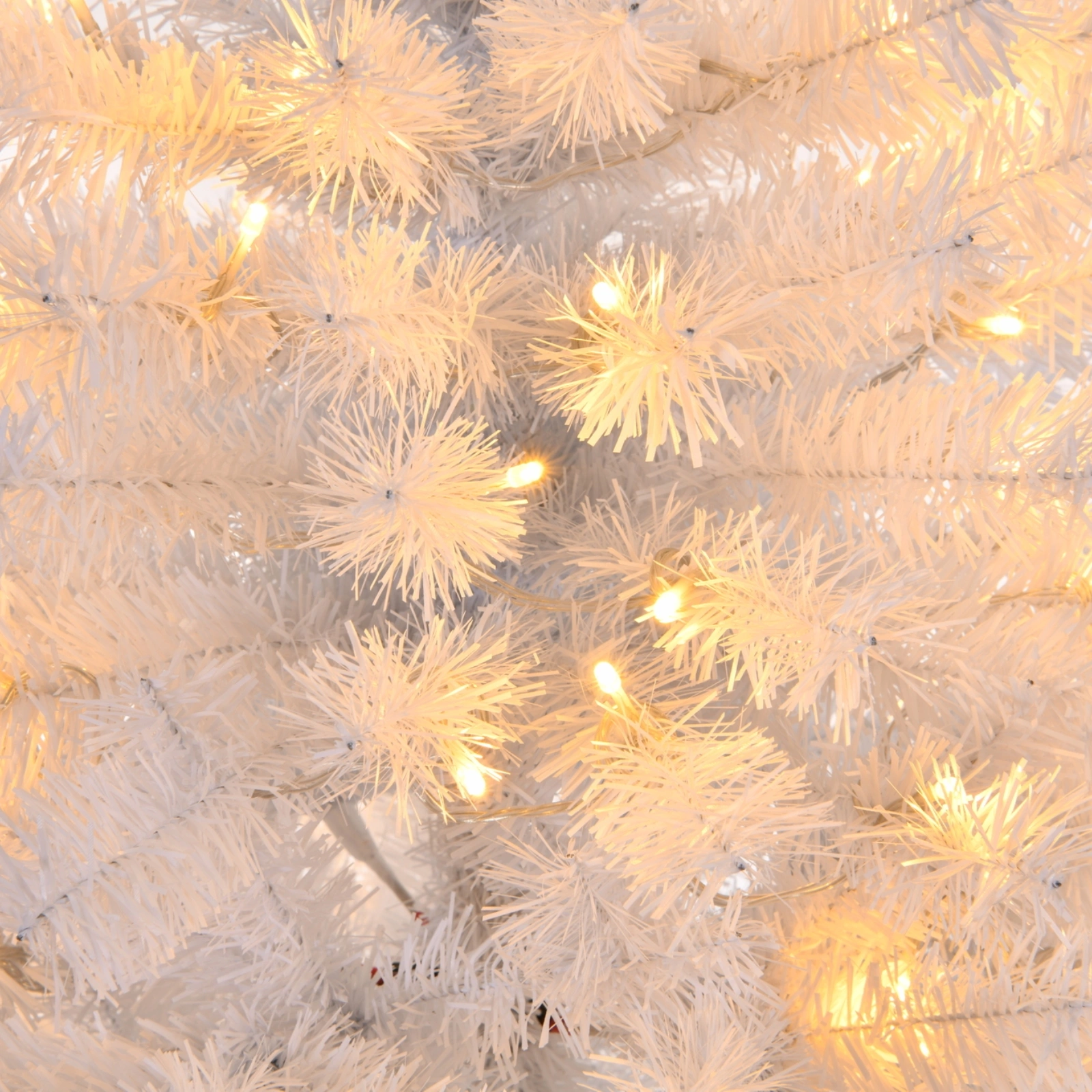4 FT Artificial Christmas Tree Pre Lit, Hinged Xmas Pine Tree with 346 Branch Tips, 140 Lights Remote Control, White for Holiday Home Office Party view 4
