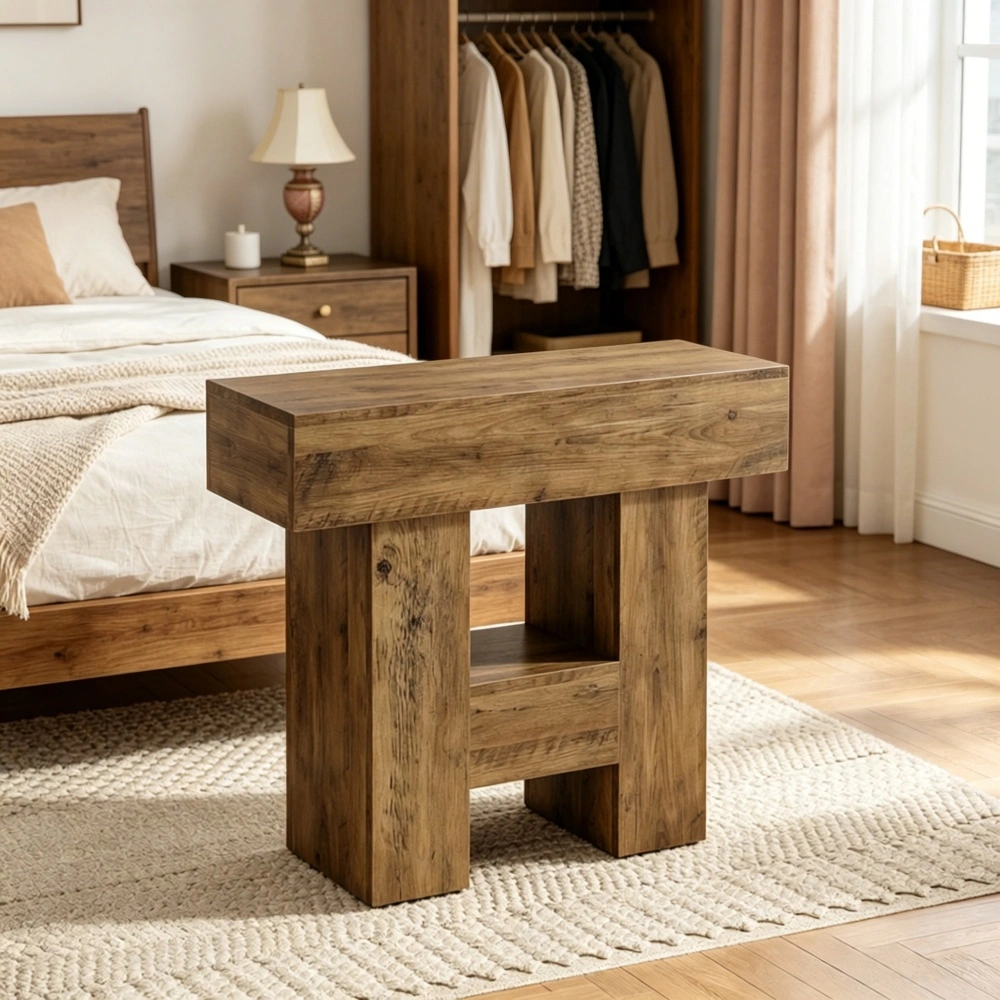 Modern End Table, Nightstand Side Table with Storage Shelf, Compact Sofa Table for Living Room Bedroom