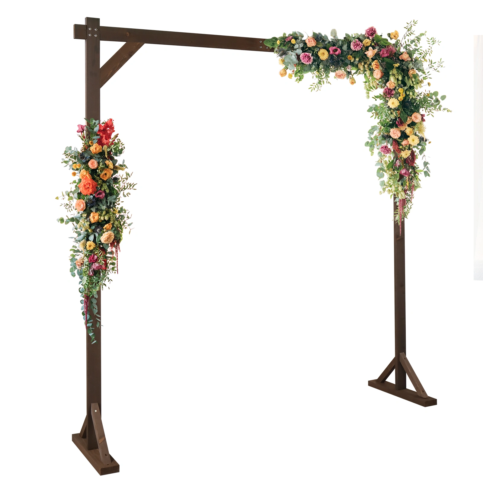 2FT Wooden Wedding Arch Square Arbor Backdrop Stand Rustic Boho Garden Outdoor Indoor Ceremony Party Decoration