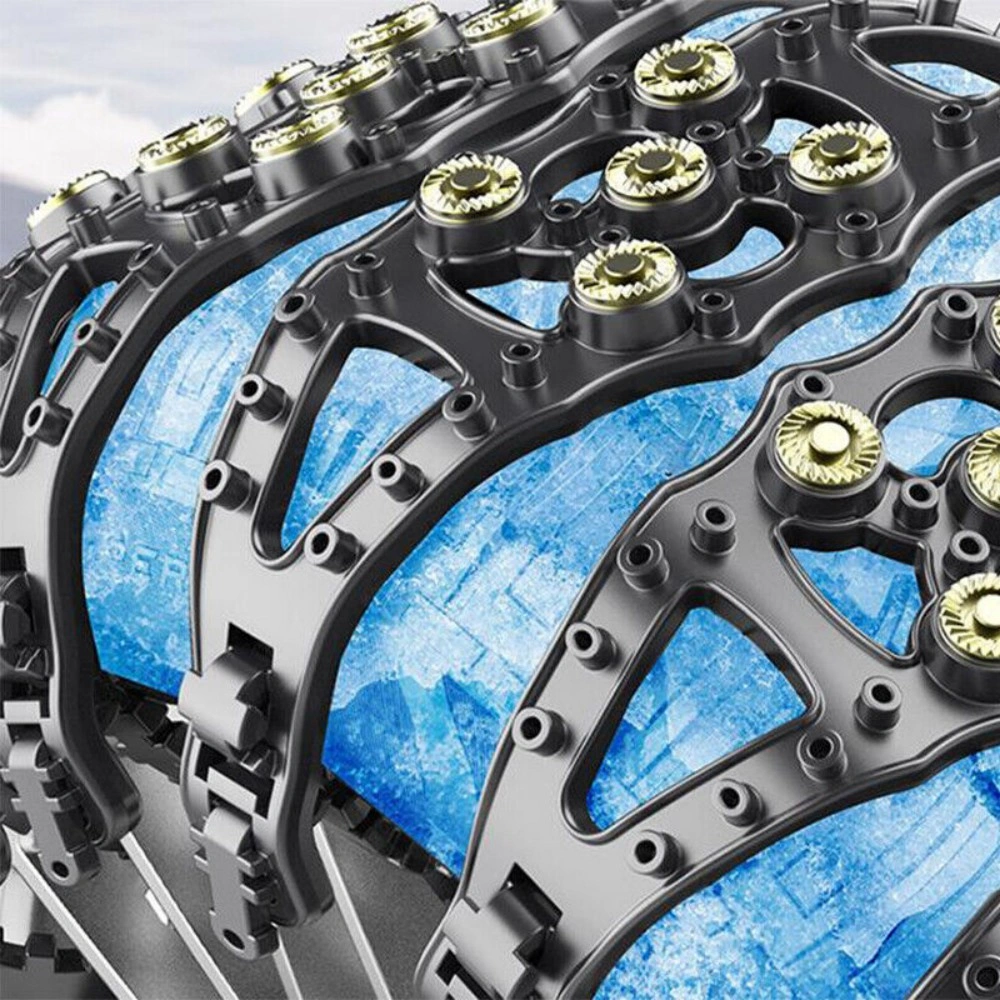 4pcs Universal Snow Chains for Vehicle - Heavy Duty Ice Tire Traction Spikes Winter view 3