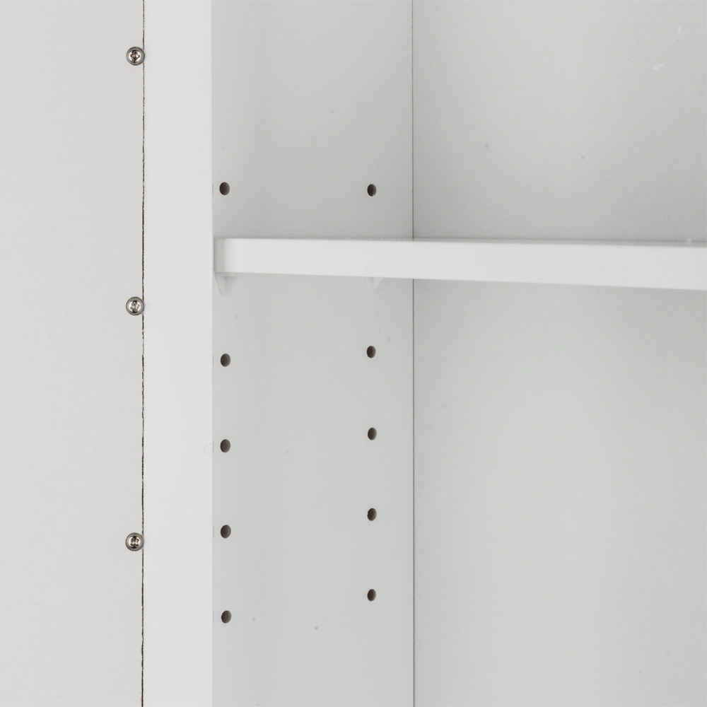 Bathroom Wall Mounted Cabinet with Mirror, 3-Tier Single Door Storage Shelf Unit, White view 16