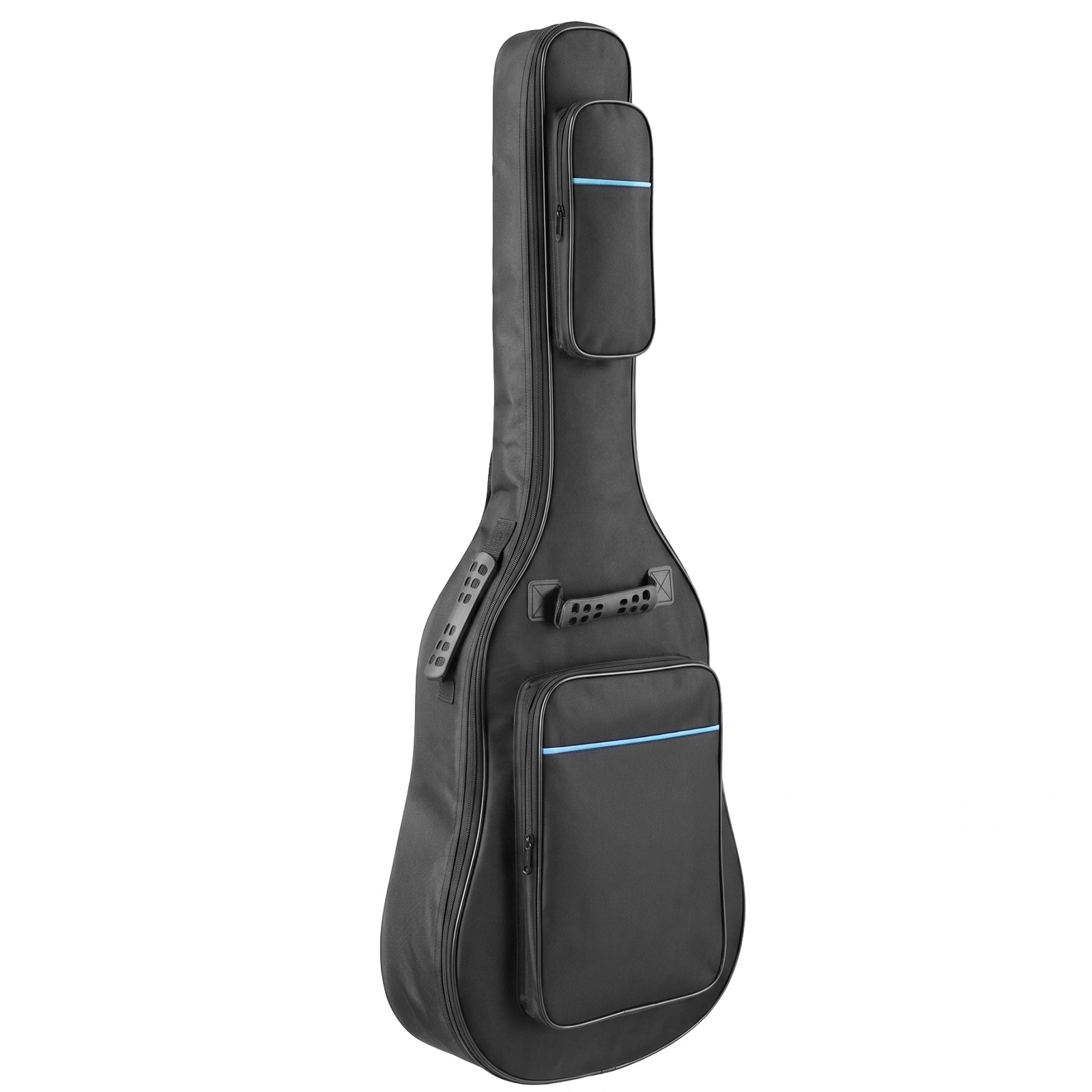 41 Inch Acoustic Guitar Bag, 600D Oxford Cloth Hard Case with Blue Line, Black Guitar Case for Beginners view 11