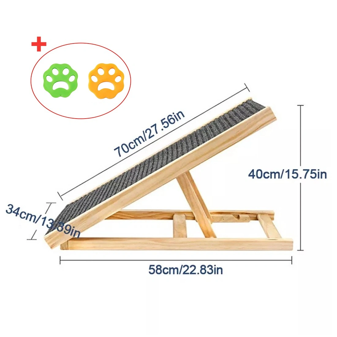 Adjustable Height Dog Pet Ramp - Foldable Non-Slip Stairs for Car, Bed & Sofa, Heavy Duty view 3