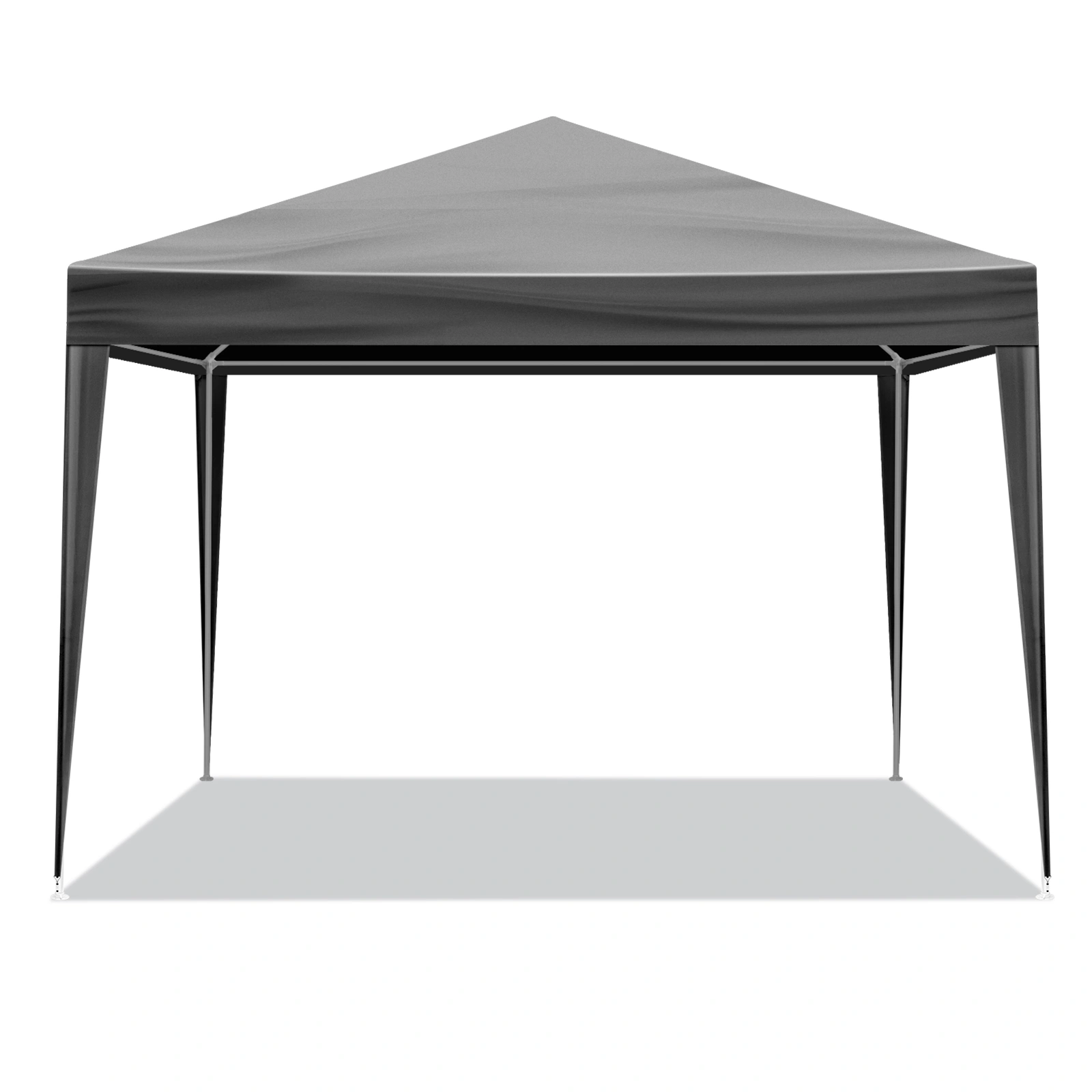 10x10ft Black Outdoor Canopy Gazebo, 4 Removable Panels, 2 Zipper Doors, 2 Mesh Windows, Heavy Duty PE view 9