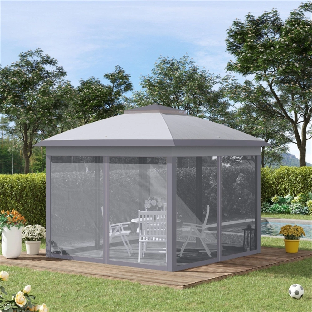 Camping Tent Party Tent 10x10 Waterproof Pop-Up Canopy with Side Walls Portable Outdoor Shelter