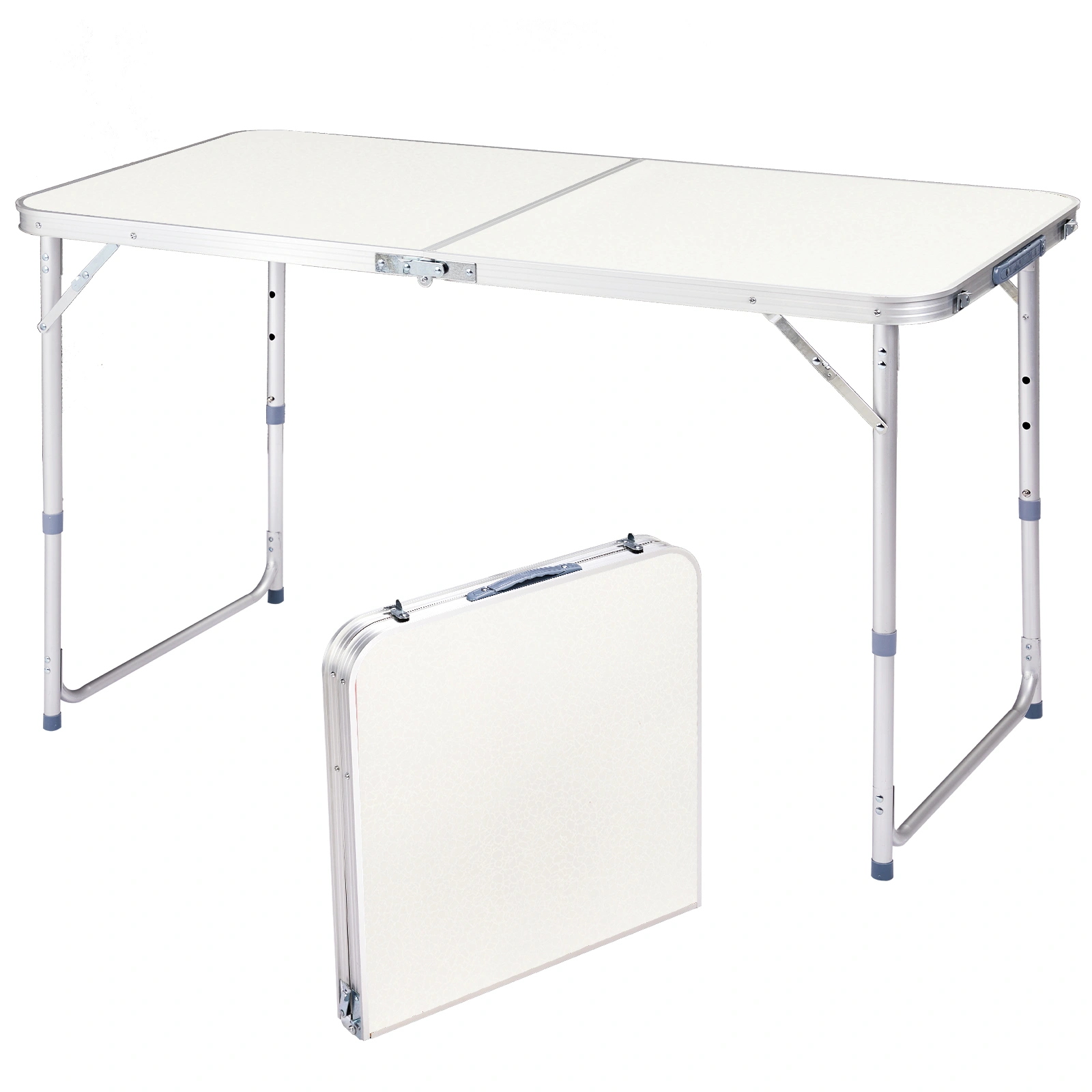 4Ft Portable Folding Table 120x60x70cm, Multipurpose White Event Banquet Table