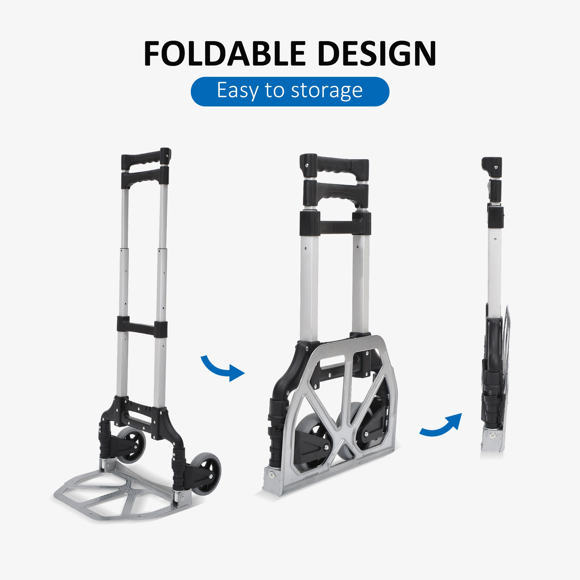 Heavy Duty Folding Hand Truck Telescopic Platform Trolley Cart Portable Luggage Mover view 3