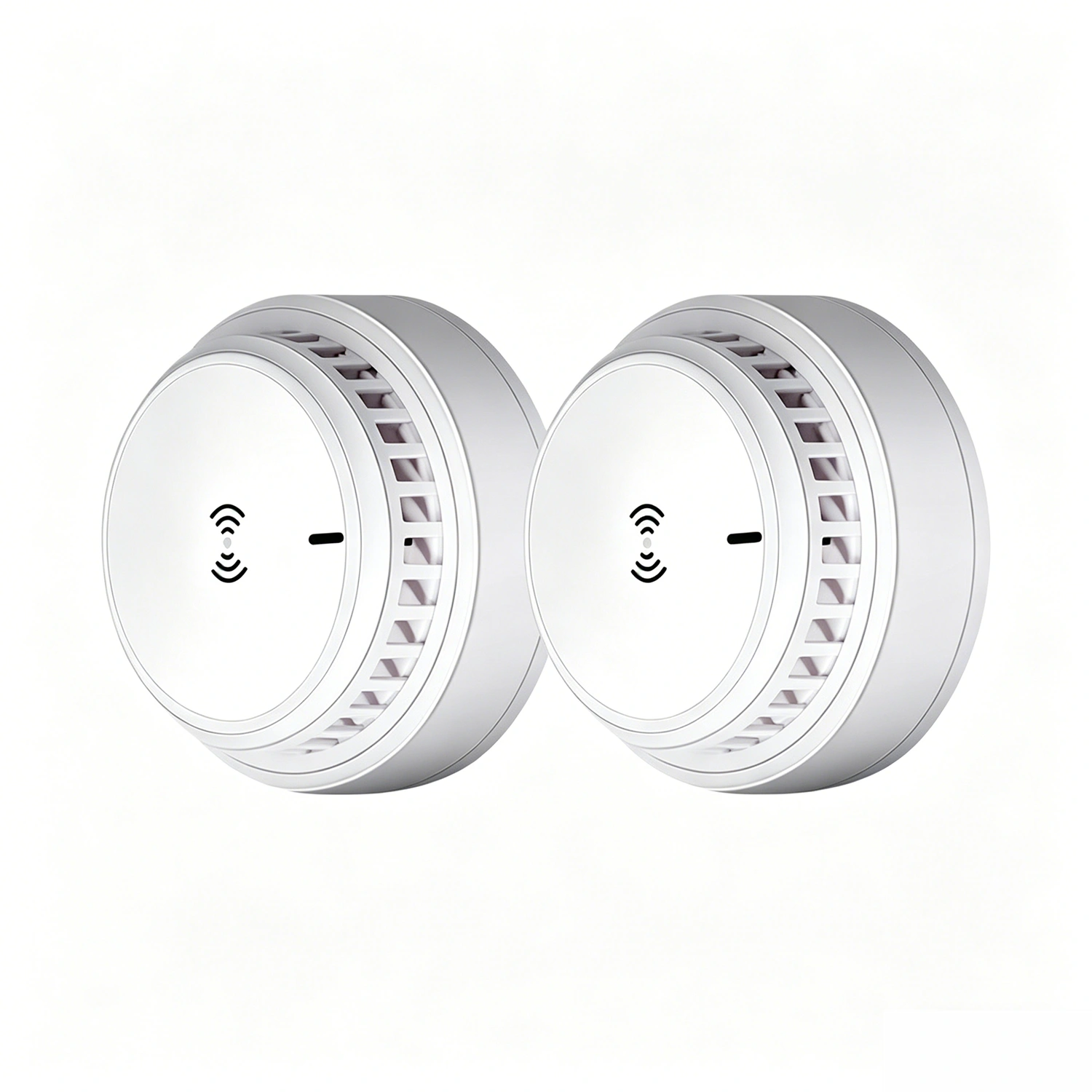 2-Pack Smoke Alarm Detector, Home Fire Safety Sensor with LED Alert, Battery Included, UL Listed Cordless Smoke Detector