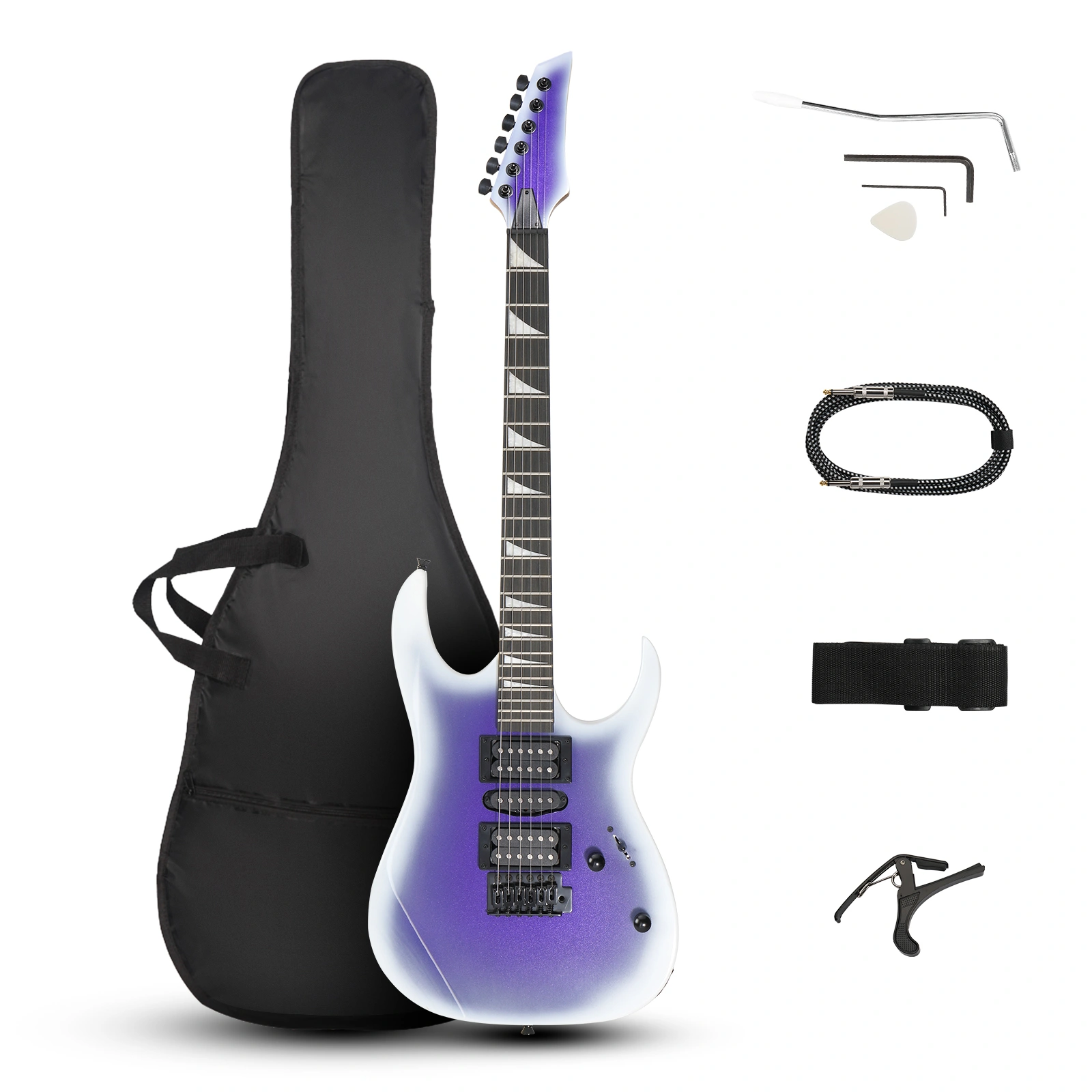 39inch Electric Guitar 170 Model HSH Pickups Purple Beginner Suit