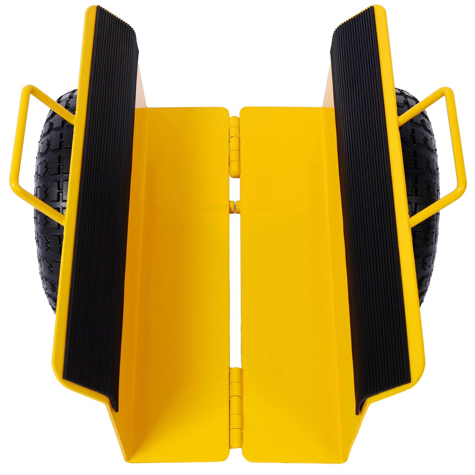 Heavy Duty Panel Dolly with Handle & 2 10" Pneumatic Tires | 600 LBS Capacity | Yellow Drywall Moving Cart
