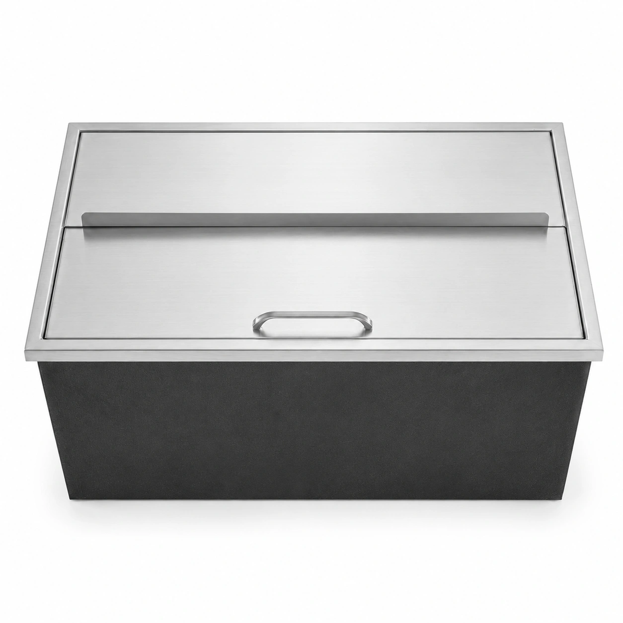 Stainless Steel Drop-In Ice Chest 36x18x14in with Sliding Lid & Drain Hose for Wine Beer