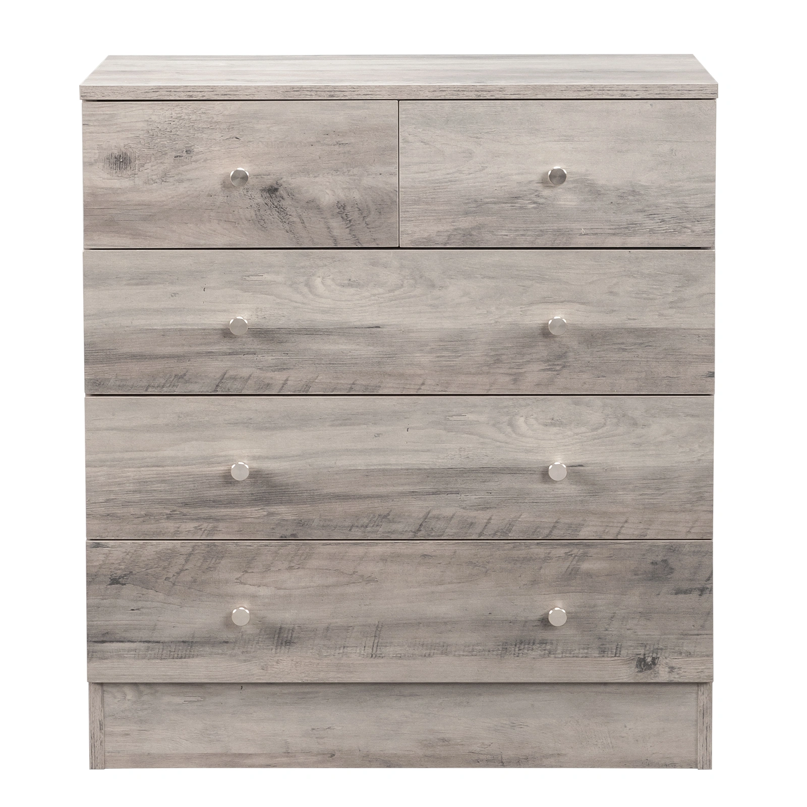 Modern Simple 5-Drawer Dresser, Gray view 3