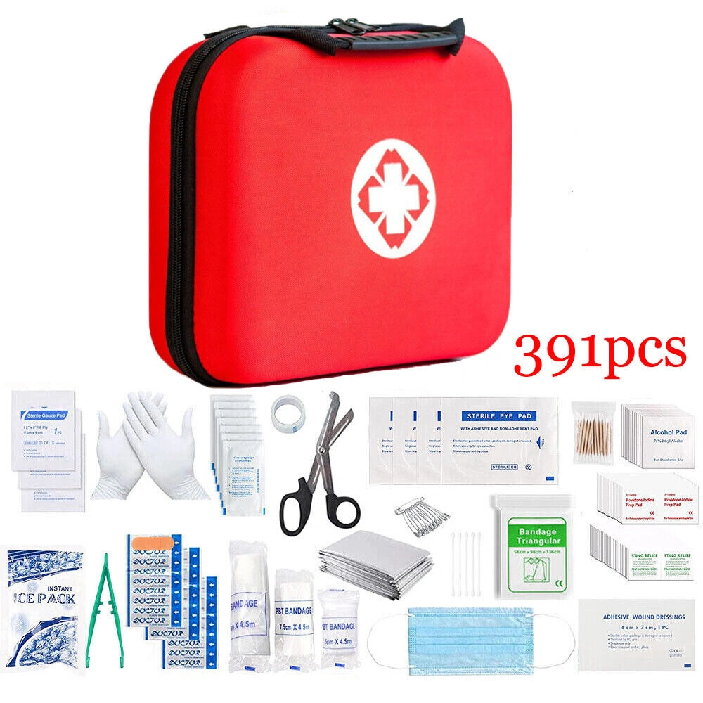 391 Piece First Aid Kit - Comprehensive Medical Emergency Kit for Home, Car, Travel, Office & Outdoor Use