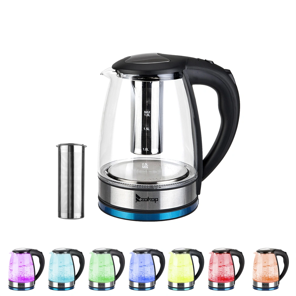 HD-1861-A 1.8L Electric Glass Kettle, 2000W 220V with UK Plug, Fast Boiling Water Heater